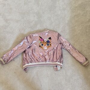 Kids Pink Sequin Cat Jacket